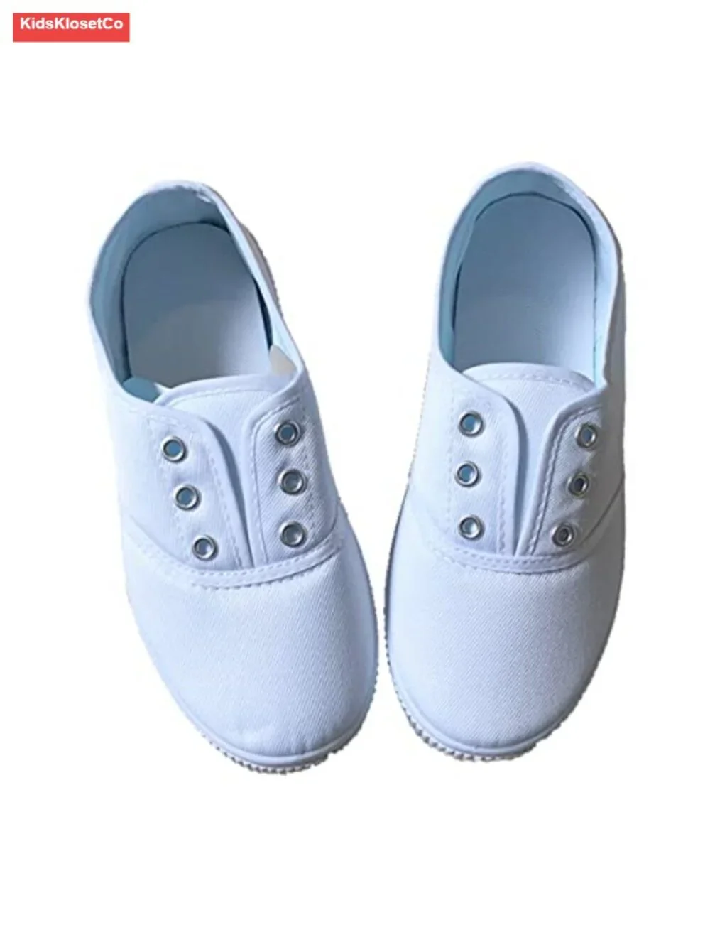 Kids Lace Up Sneakers Athletic Running Tennis Sport Shoe Canvas White